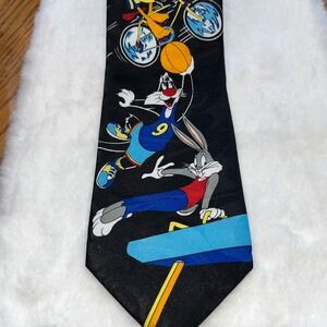 Looney Tunes Bugs Bunny Tie 1995 Warner Bros Polyester Basketball Archery